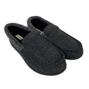 New In Box Dearfoams Mens XL 13-14 Gray Tweed Memory Foam Washable Slippers